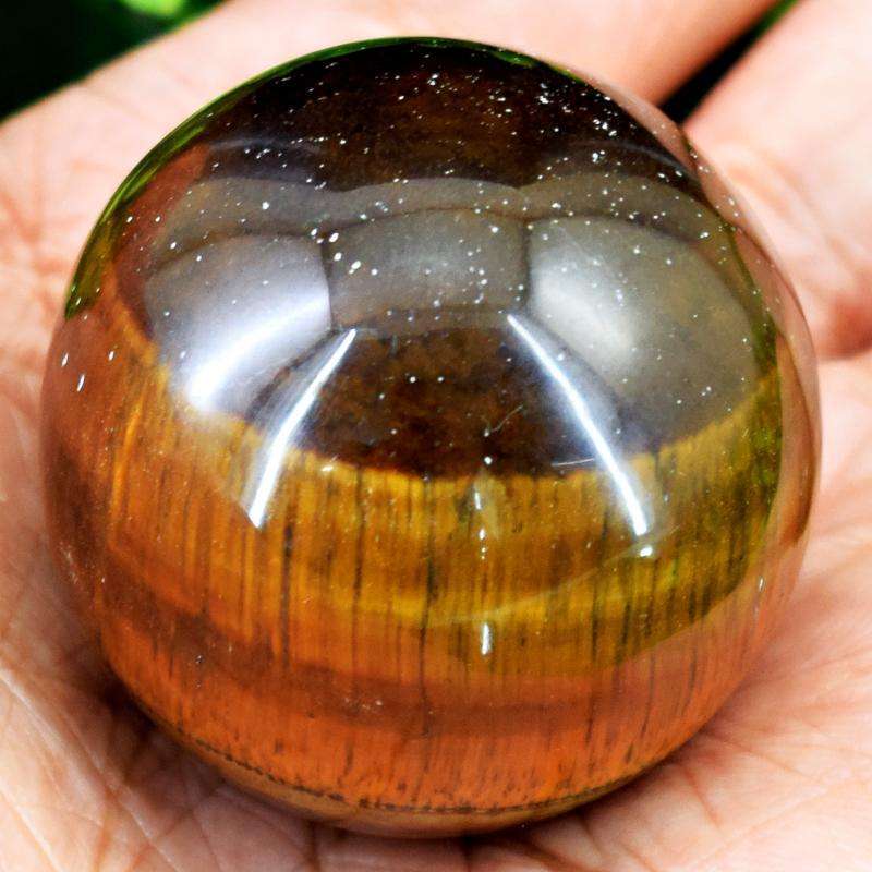 gemsmore:Carved Golden Tiger Eye Reiki Healing Sphere