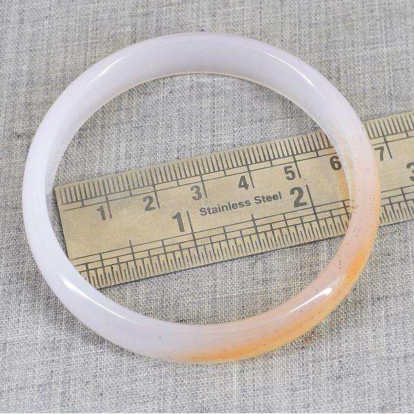 gemsmore:Carved Pink Rose Quartz Designer Bangle