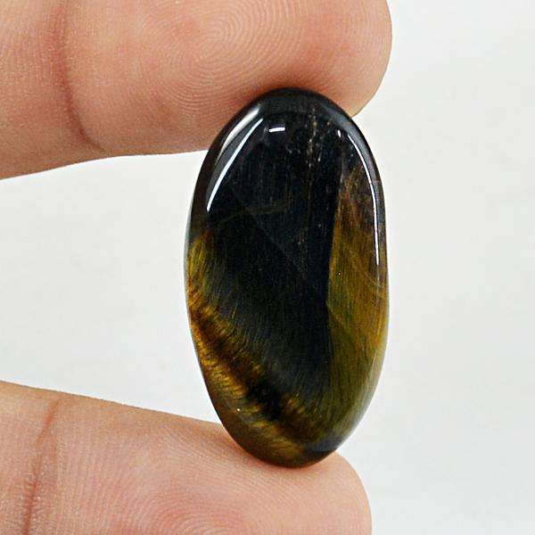 gemsmore:Copy of Amazing Blue Power Tiger Eye Oval Shape Loose Gemstone