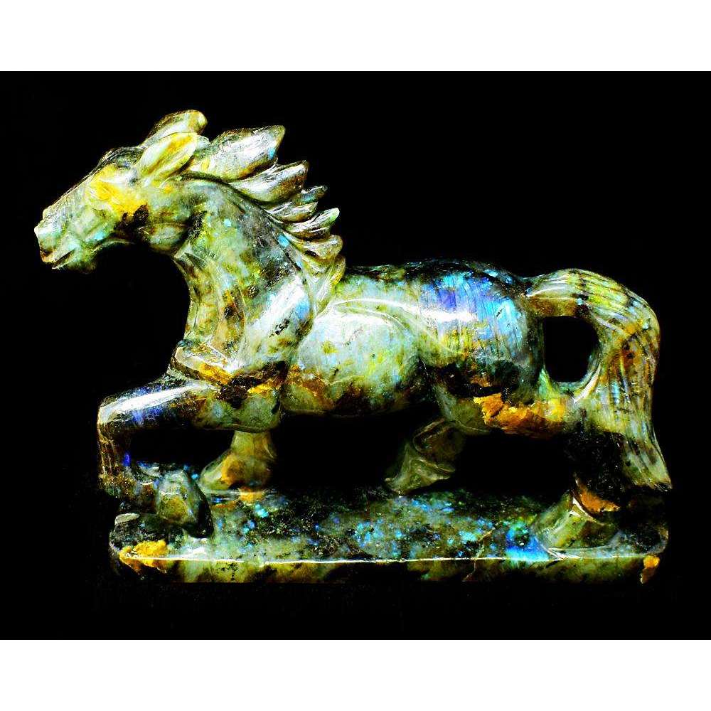 gemsmore:Craftsmen Hand Carved Labradorite Horse