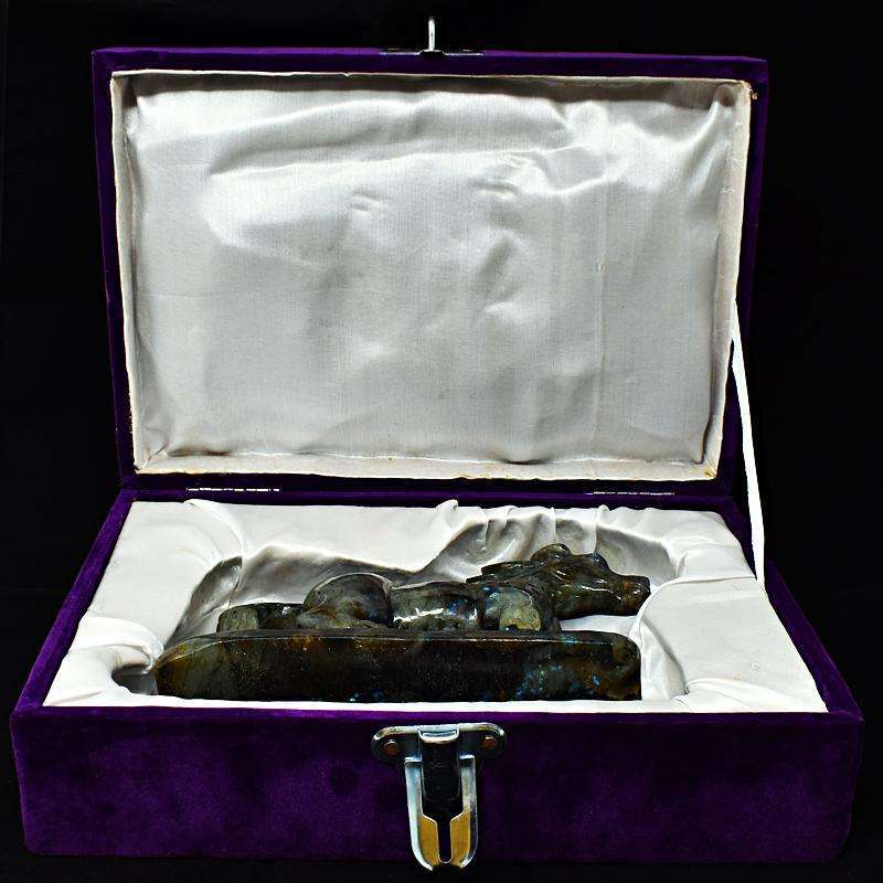 gemsmore:Craftsmen Hand Carved Labradorite Horse
