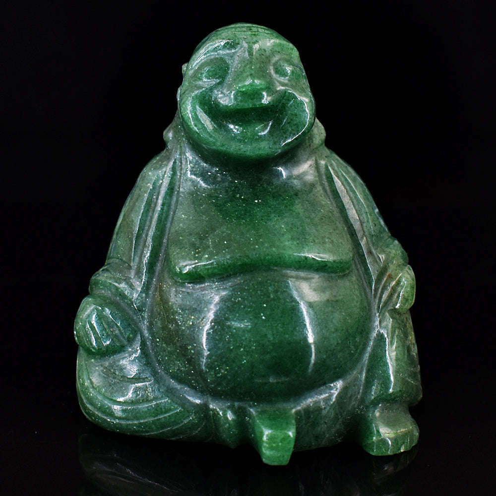 gemsmore:Craftsmen Jade Hand Carved Genuine Crystal Gemstone Carving Laughing Buddha