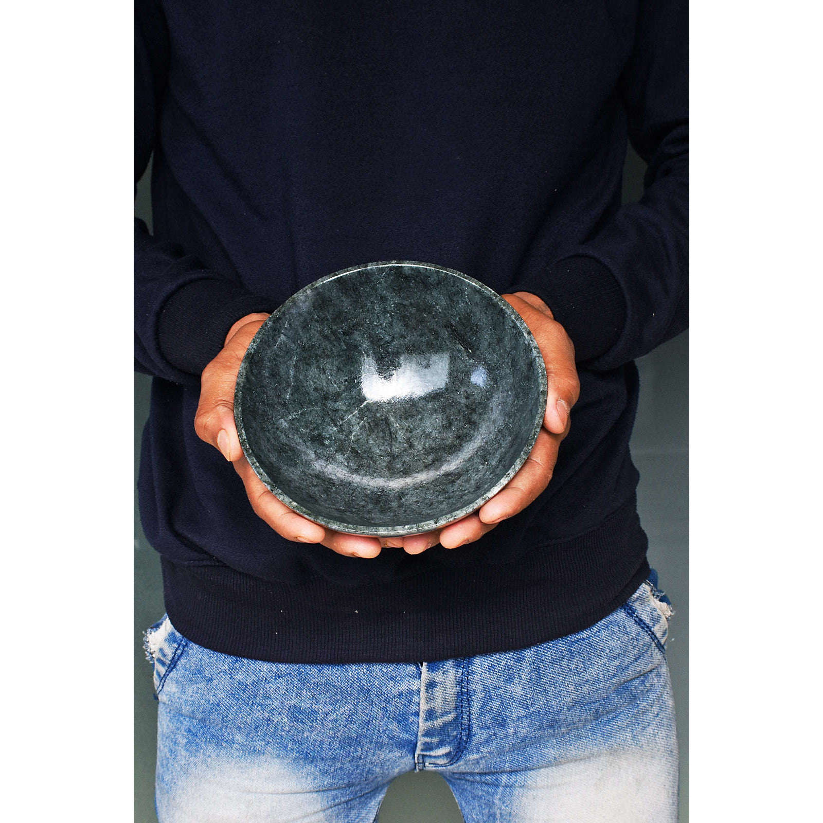 gemsmore:Craftsmen Rutile Quartz Hand Carved Genuine Crystal Gemstone Carving Bowl