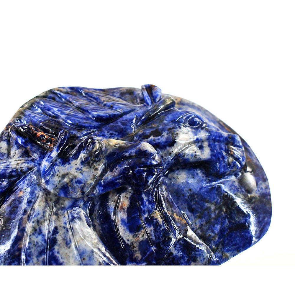 gemsmore:Craftsmen Sodalite Hand Carved Genuine Crystal Gemstone Carving Twin Horse