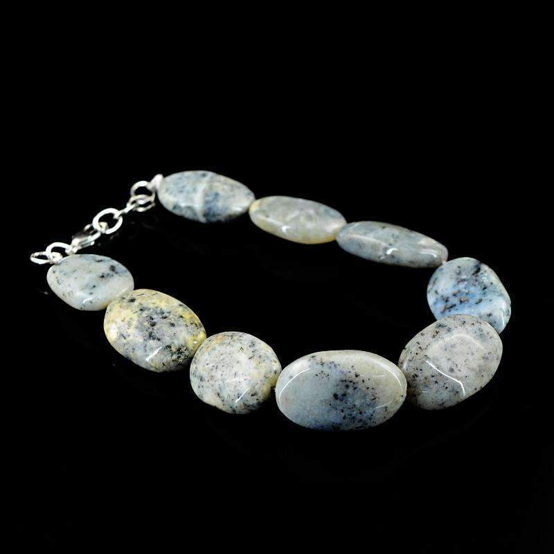 gemsmore:Dendrite Opal Bracelet Natural Oval Shape Beads