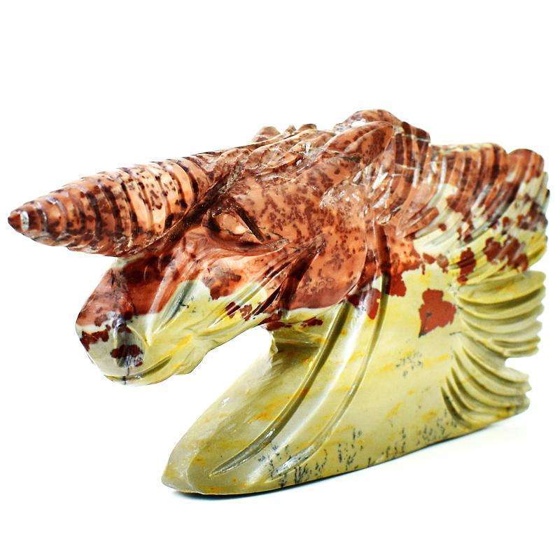 gemsmore:dolly : Beautifully Hand Carved Picasso Jasper Unicorn Head
