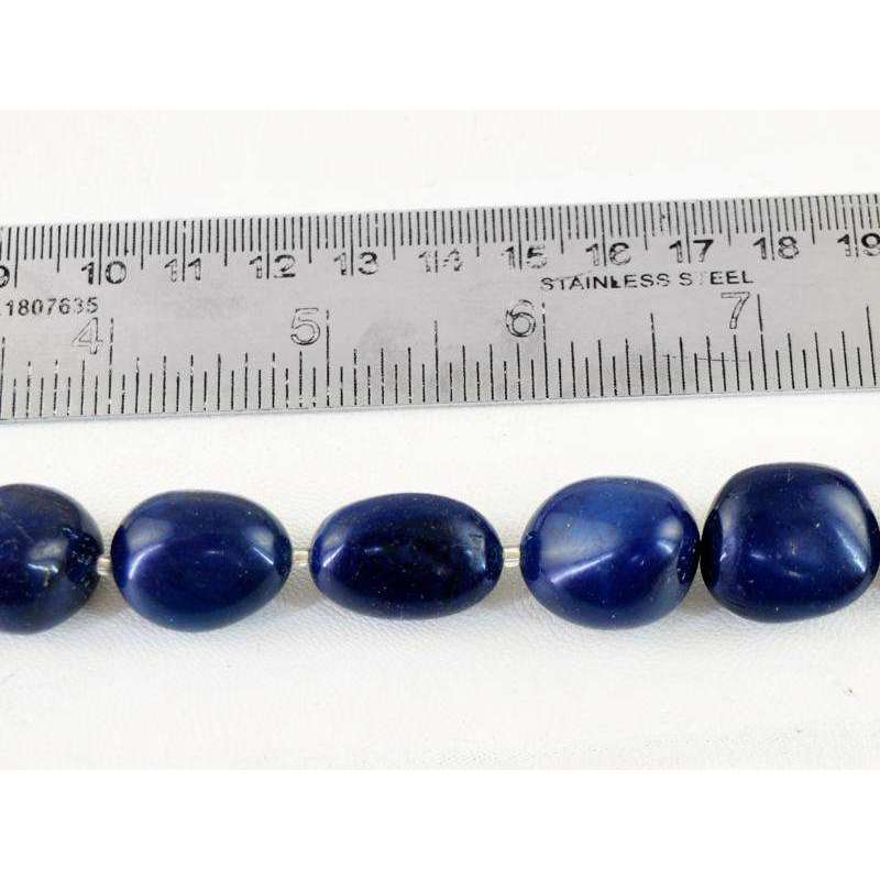 gemsmore:Drilled Blue Onyx Beads Strand Natural Untreated