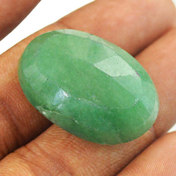 gemsmore:Earth Mind Green Emerald Faceted Oval Shape Gemstone