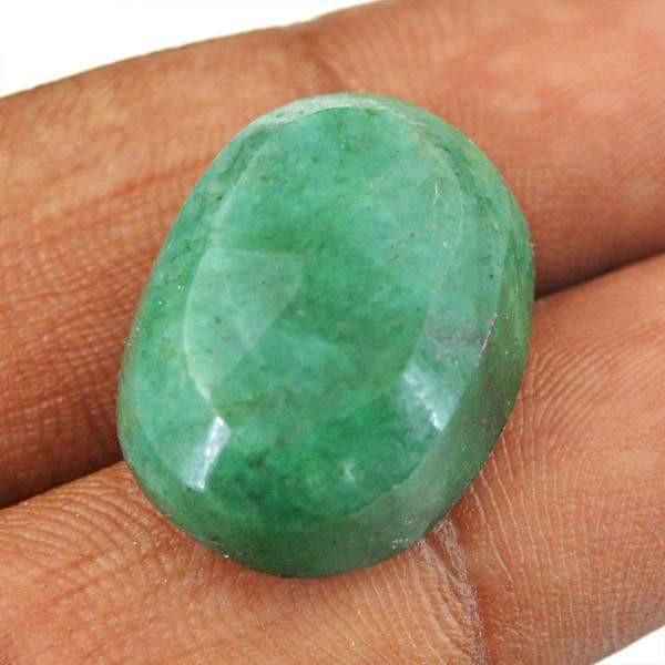 gemsmore:Earth Mind Green Emerald Oval Shape Genuine Gemstone