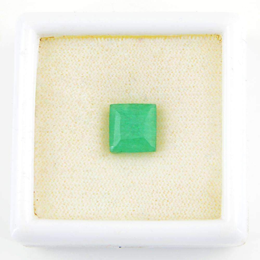 gemsmore:Earth Mined Green Emerald Faceted Gemstone