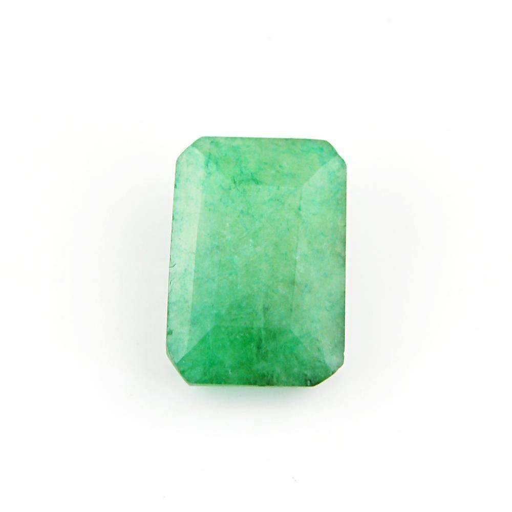 gemsmore:Earth Mined Green Emerald Faceted Gemstone