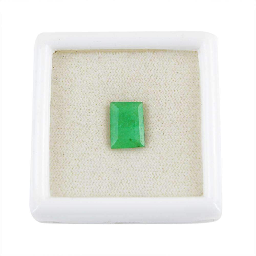 gemsmore:Earth Mined Green Emerald Faceted Gemstone
