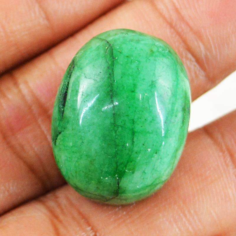 gemsmore:Earth Mined Green Emerald Gemstone - Oval Shape