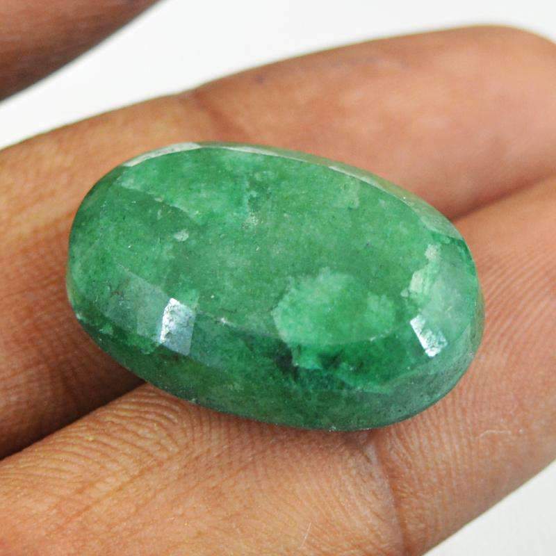 gemsmore:Earth Mined Green Emerald Gemstone - Oval Shape