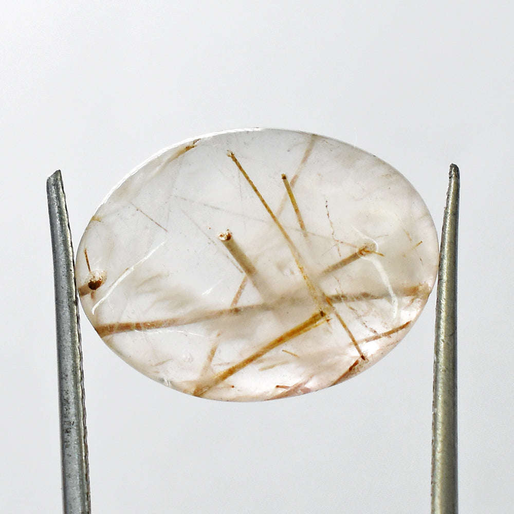 gemsmore:Exclusive 12 Carats  Genuine Golden Rutile Quartz Gemstone