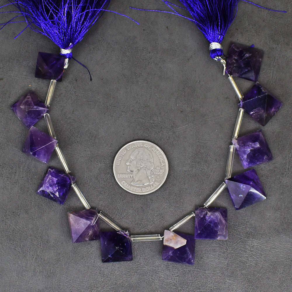 gemsmore:Exclusive 145 Cts  Genuine Amethyst Beads Strand Of 08 Inches