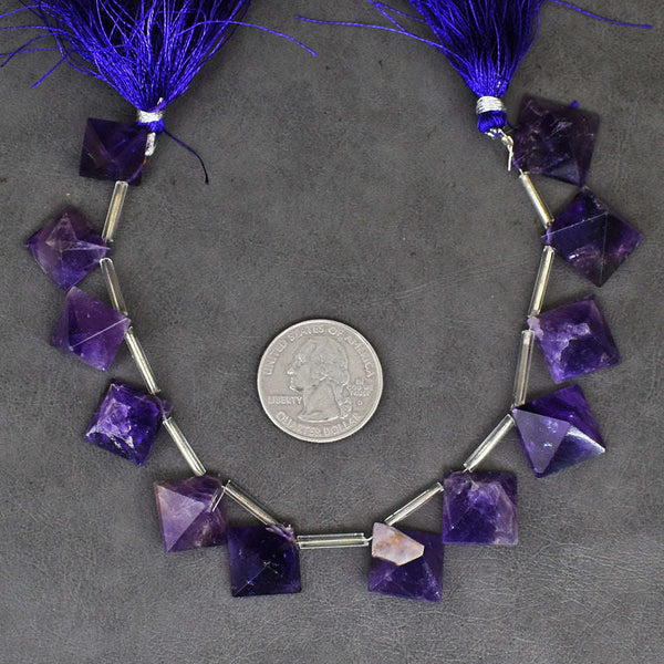 gemsmore:Exclusive 145 Cts  Genuine Amethyst Beads Strand Of 08 Inches