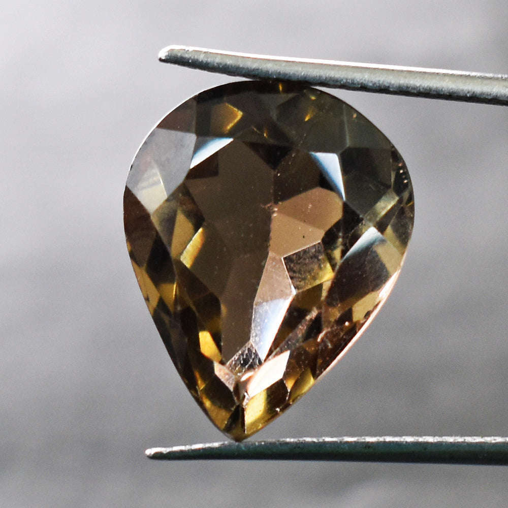 gemsmore:Exclusive 20 Cts  Genuine Smoky Quartz Faceted Gemstone