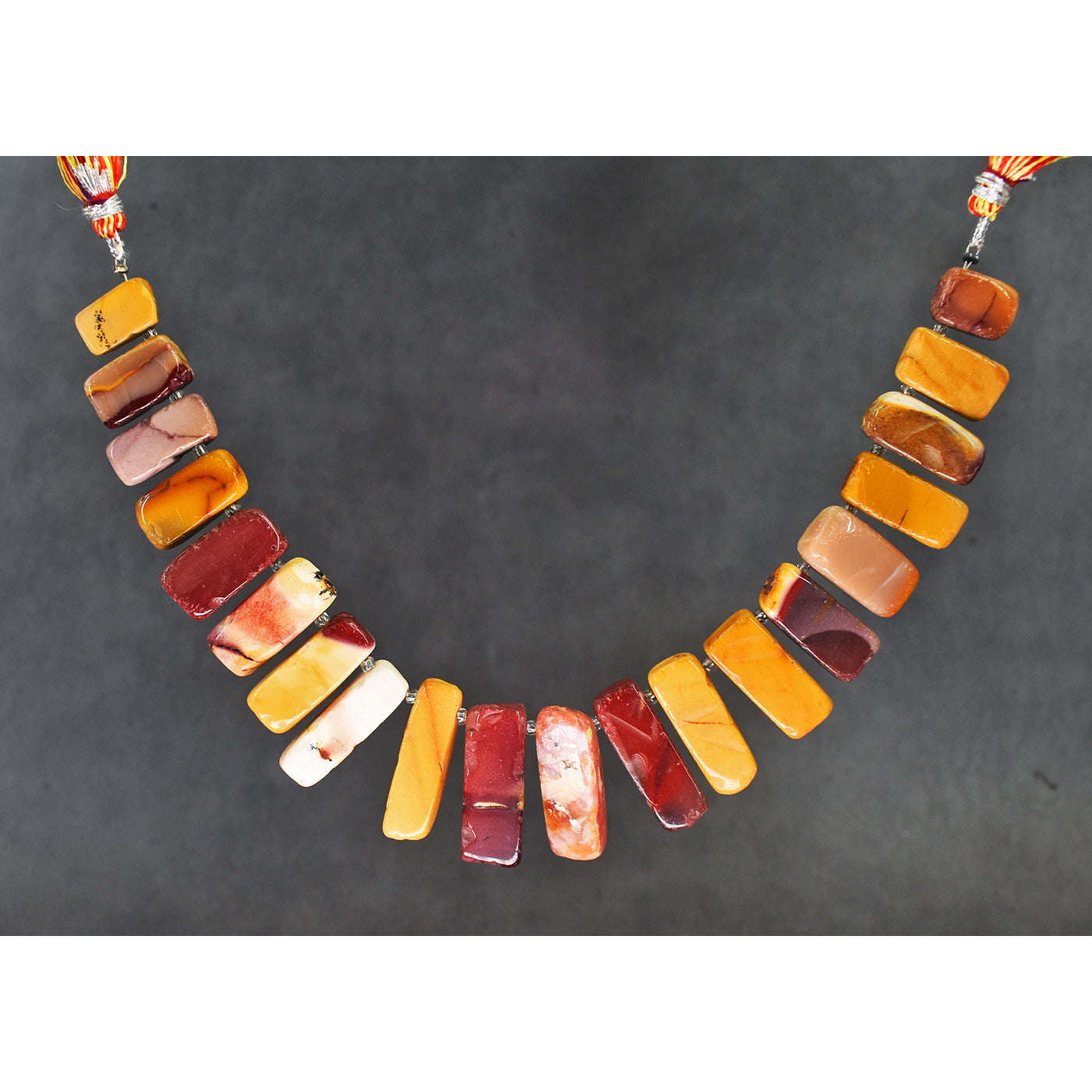 gemsmore:Exclusive 238 Cts  Genuine Mookaite Flat Beads Strand Of 08 Inches