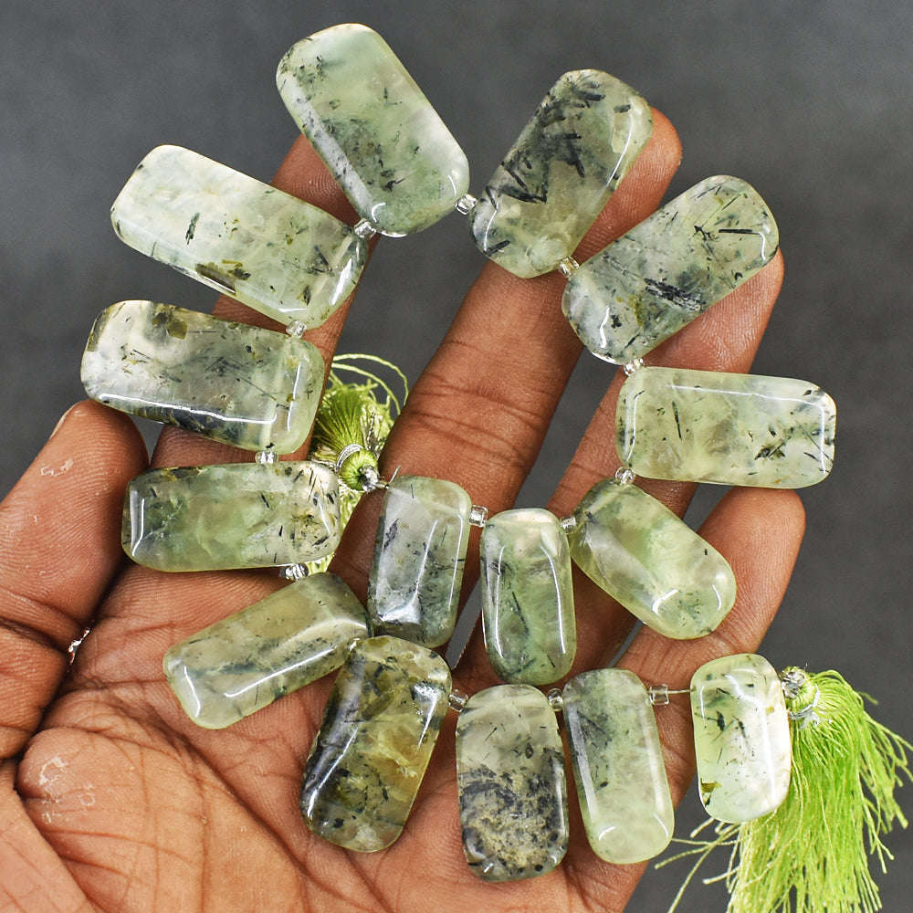 gemsmore:Exclusive 311 Cts 08 Inches Genuine Phrenite Beads Strand