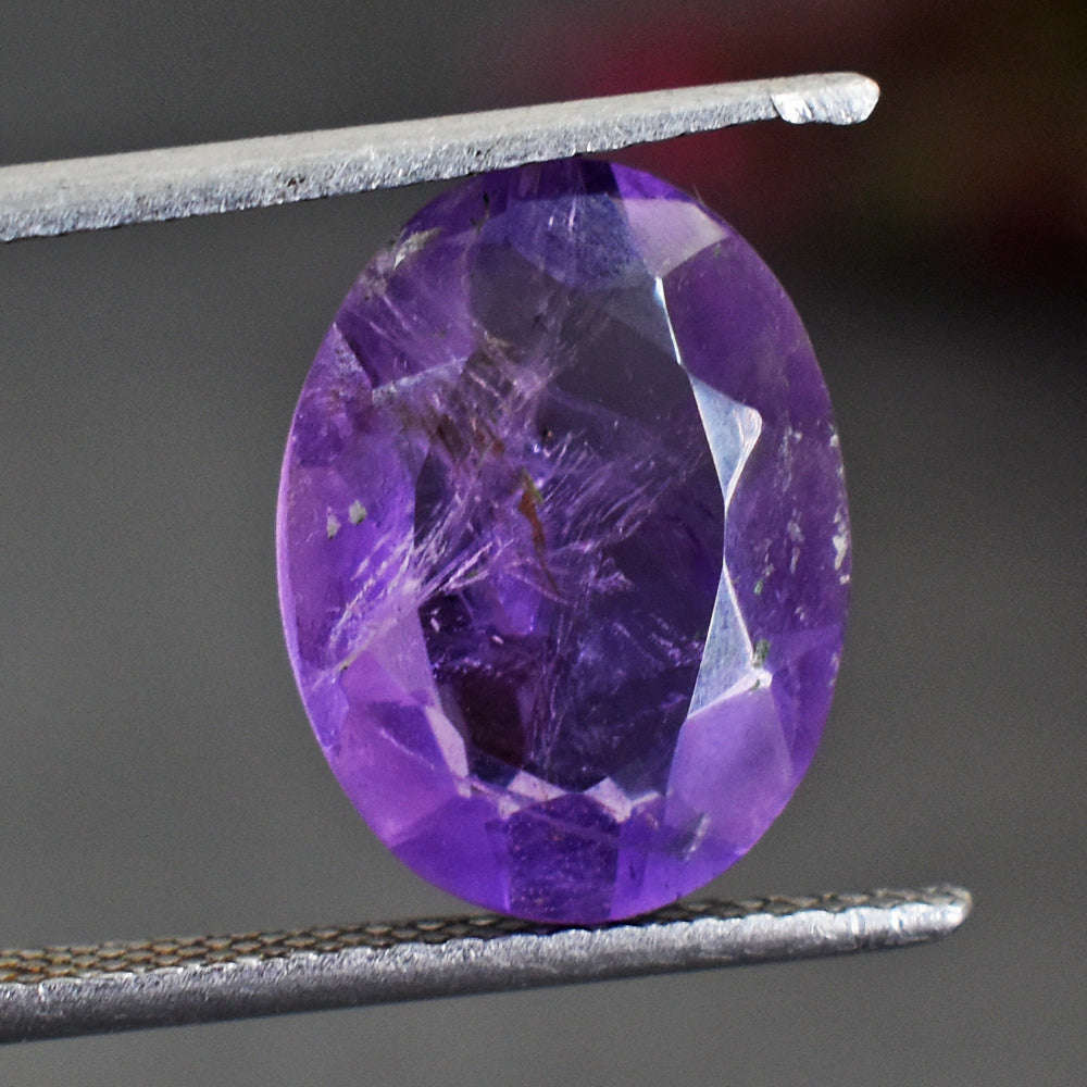 gemsmore:Exclusive 6 Cts Genuine Amethyst Faceted  Gemstone