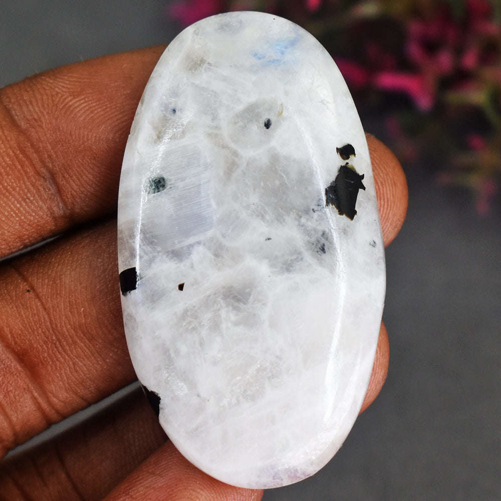 gemsmore:Exclusive 80 Cts Genuine Blue Flash Moonstone Gemstone