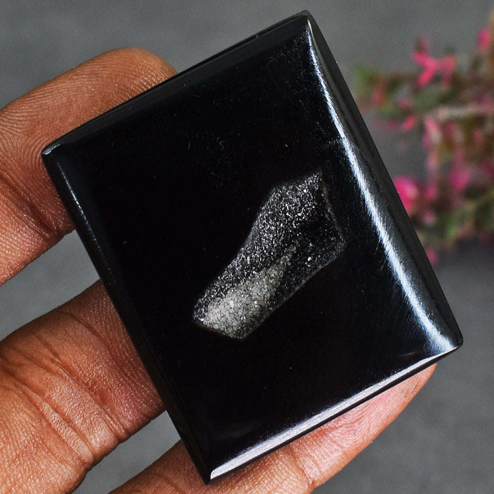 gemsmore:Exclusive 87 Carats  Genuine  Black  Druzy Onyx Gemstone