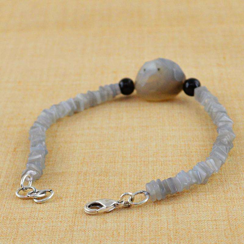 gemsmore:Exclusive Agate Bracelet - Natural Untreated Beads