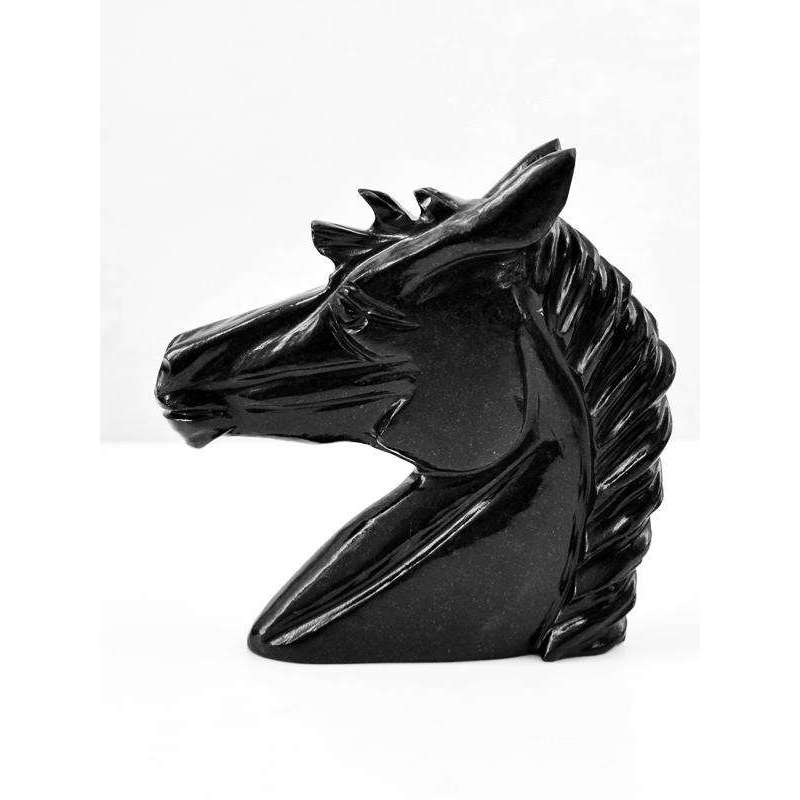 gemsmore:Exclusive Black Spinel Hand Carved Horse Burst