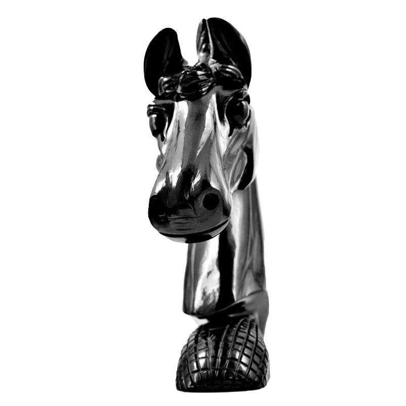 gemsmore:Exclusive Black Spinel Hand Carved Horse Head