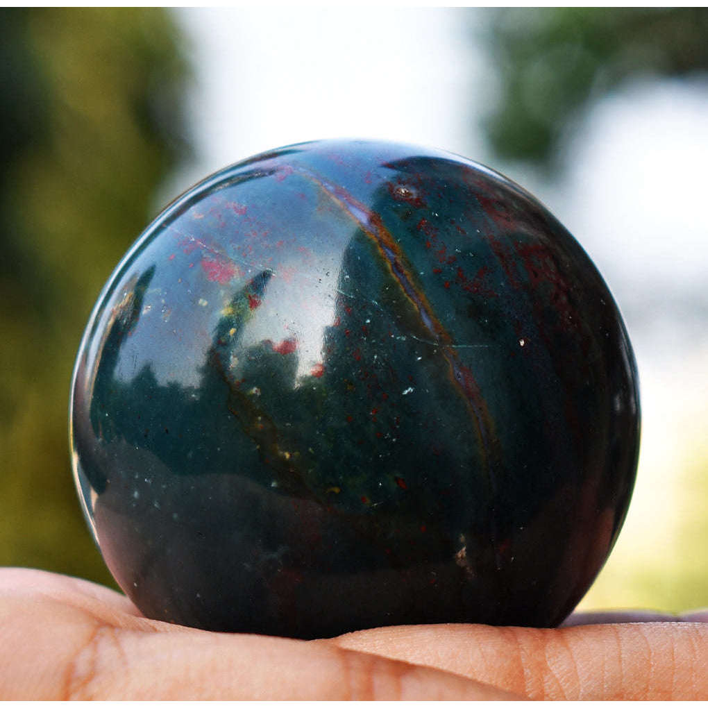 gemsmore:Exclusive Bloodstone Hand Carved Healing Sphere