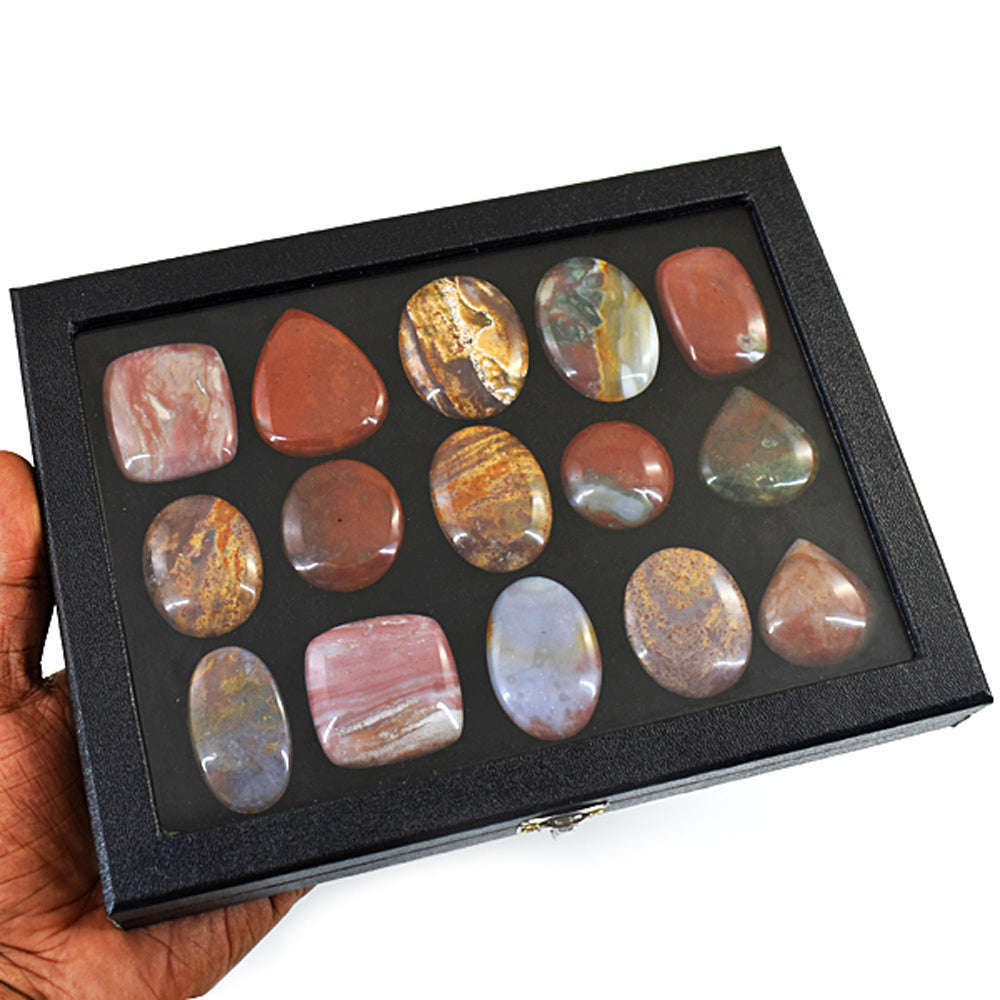 gemsmore:Exclusive Bloodstone Untreated Gemstone Cabochon Lot