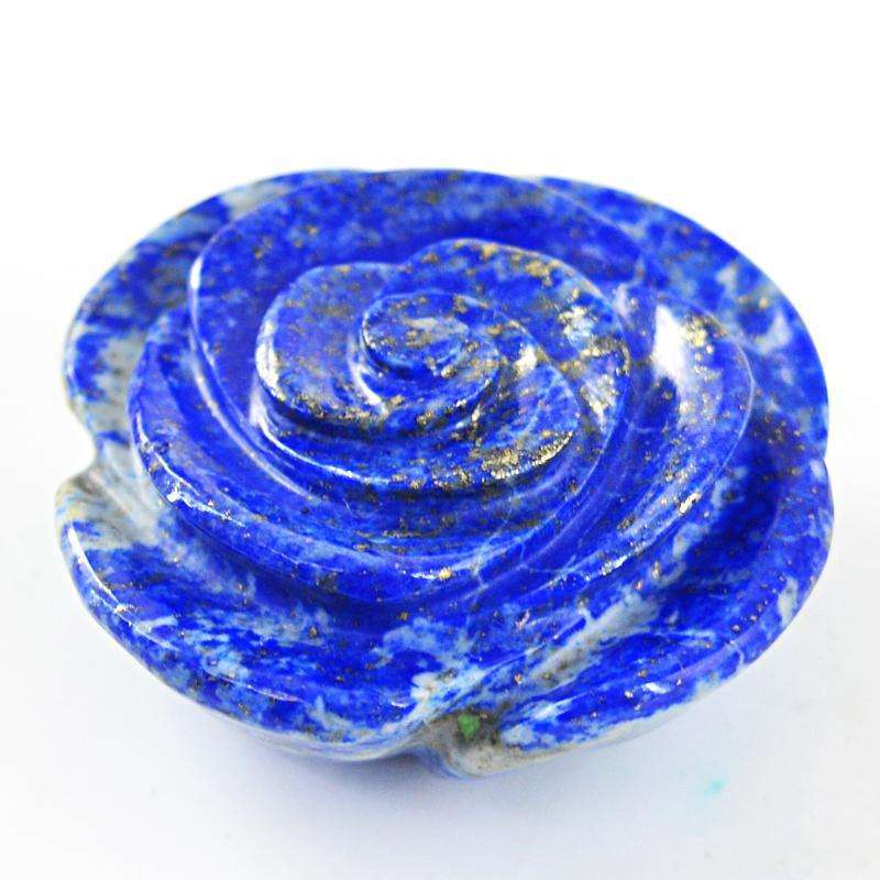 gemsmore:Exclusive Blue Lapis Lazuli Carved Rose Craving Gemstone
