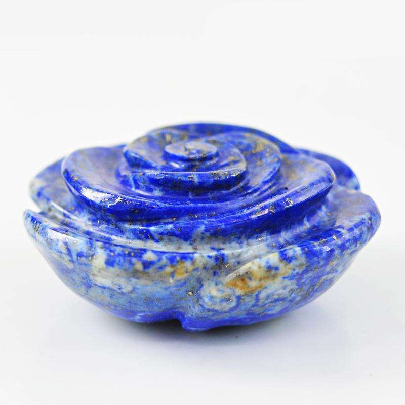 gemsmore:Exclusive Blue Lapis Lazuli Carved Rose Craving Gemstone
