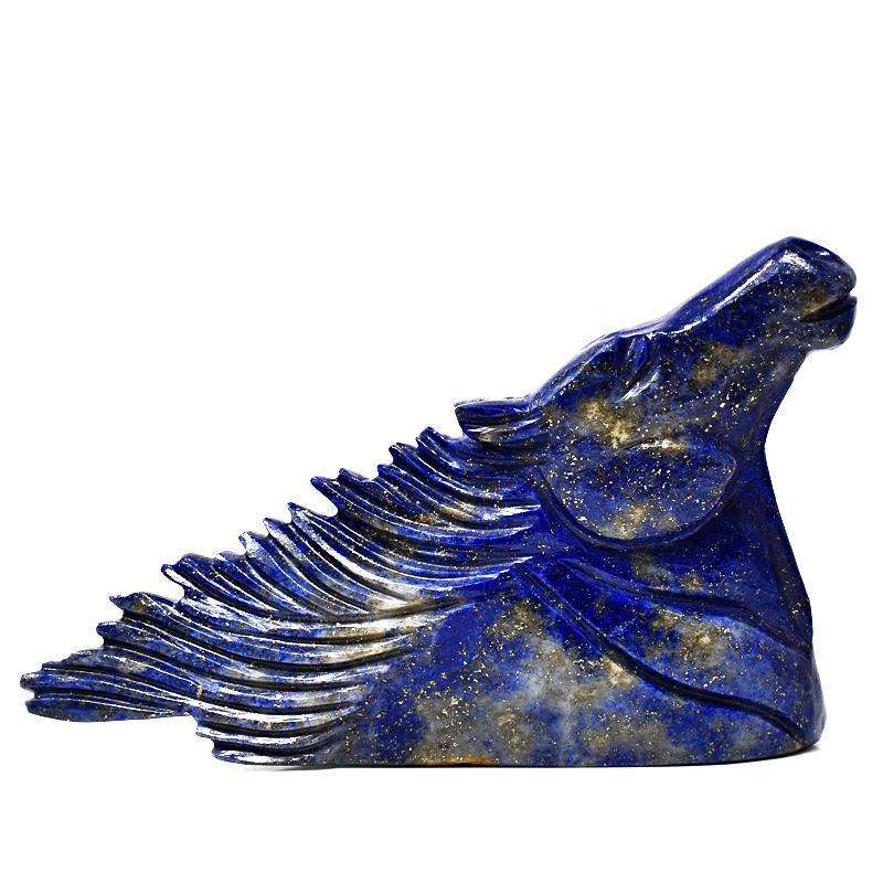 gemsmore:Exclusive Blue Lapis Lazuli Hand Carved Horse Head