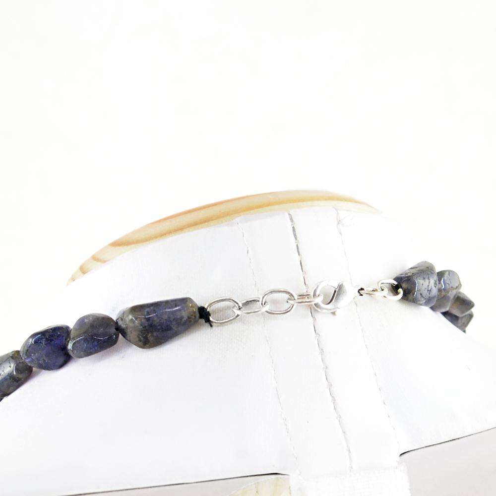 gemsmore:Exclusive Blue Tanzanite Beads Necklace Natural Single Strand Untreated Beads