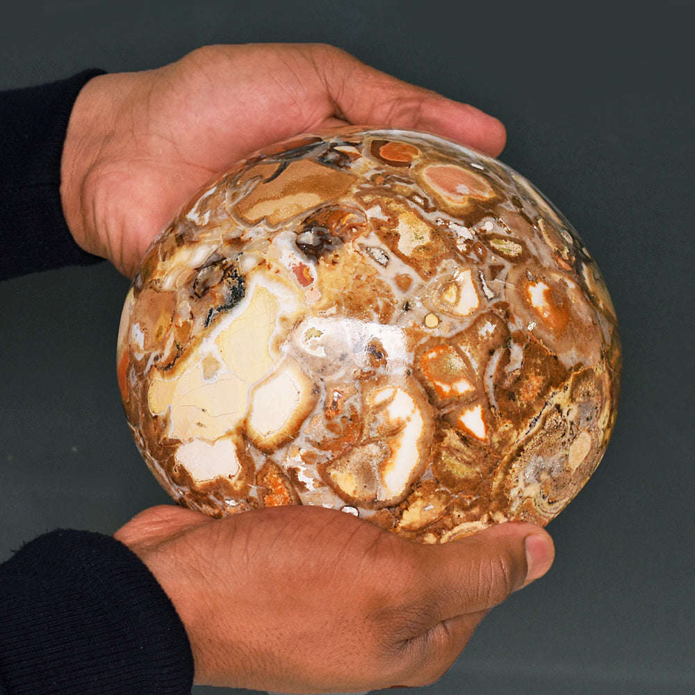 gemsmore:Exclusive Cobra Jasper Hand Carved Genuine Crystal Gemstone Carving Bowl