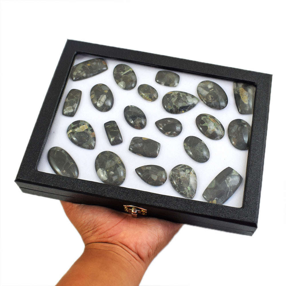 gemsmore:Exclusive Conglomerate Jasper  Untreated Gemstone Cabochon Lot