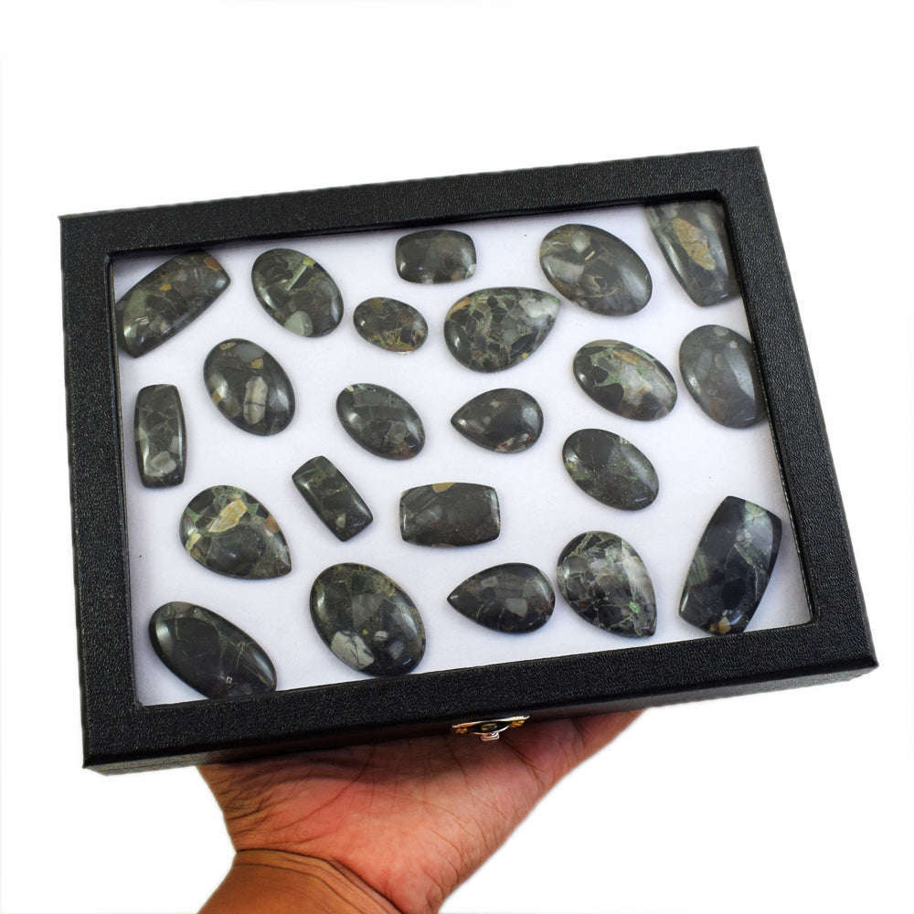 gemsmore:Exclusive Conglomerate Jasper  Untreated Gemstone Cabochon Lot
