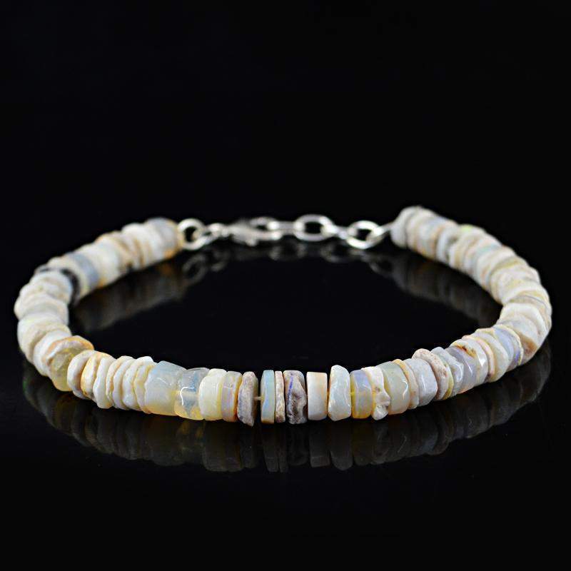 gemsmore:Exclusive Ethiopian Opal Bracelet Natural Round Beads