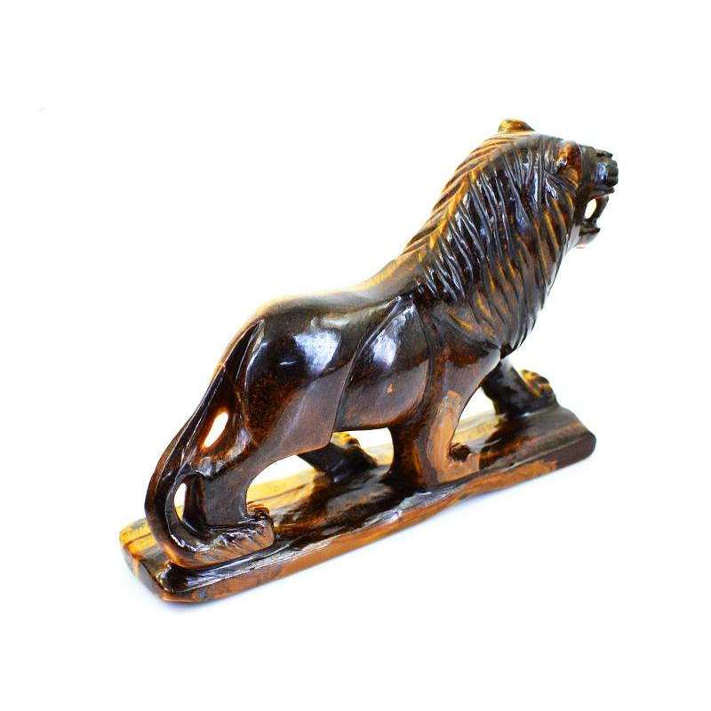 gemsmore:Exclusive Golden Tiger Eye Hand Carved Tiger