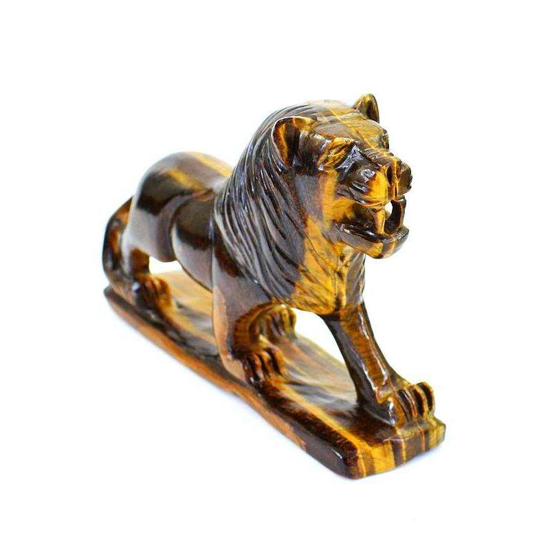 gemsmore:Exclusive Golden Tiger Eye Hand Carved Tiger