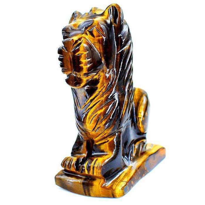 gemsmore:Exclusive Golden Tiger Eye Hand Carved Tiger