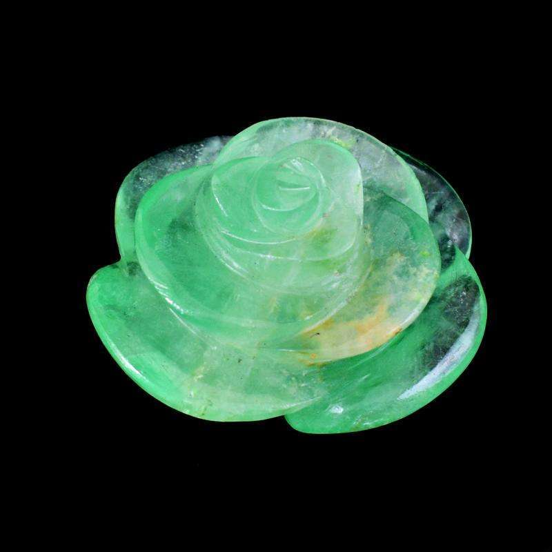 gemsmore:Exclusive Green Fluorite Hand Carved Rose