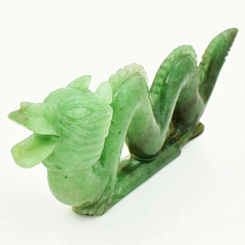 gemsmore:Exclusive Green Jade Hand Carved Dragon Idol