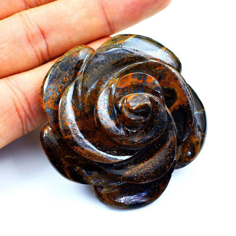gemsmore:Exclusive Hand Carved Golden Tiger Eye Rose