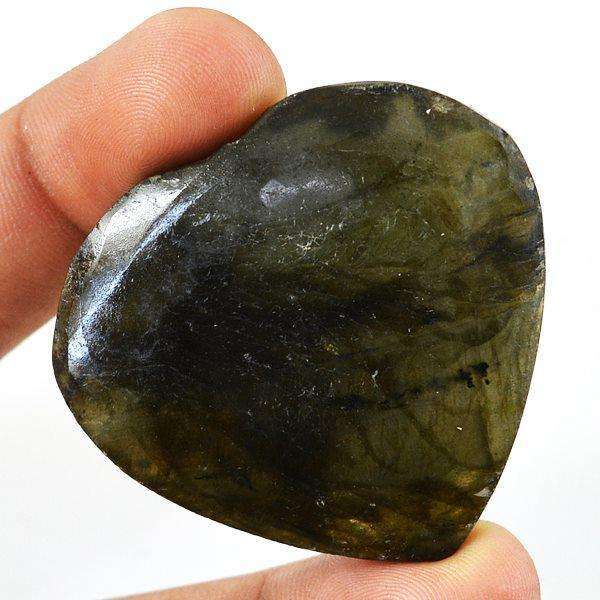 gemsmore:Exclusive Heart Shape Labradorite Carved Cabochon