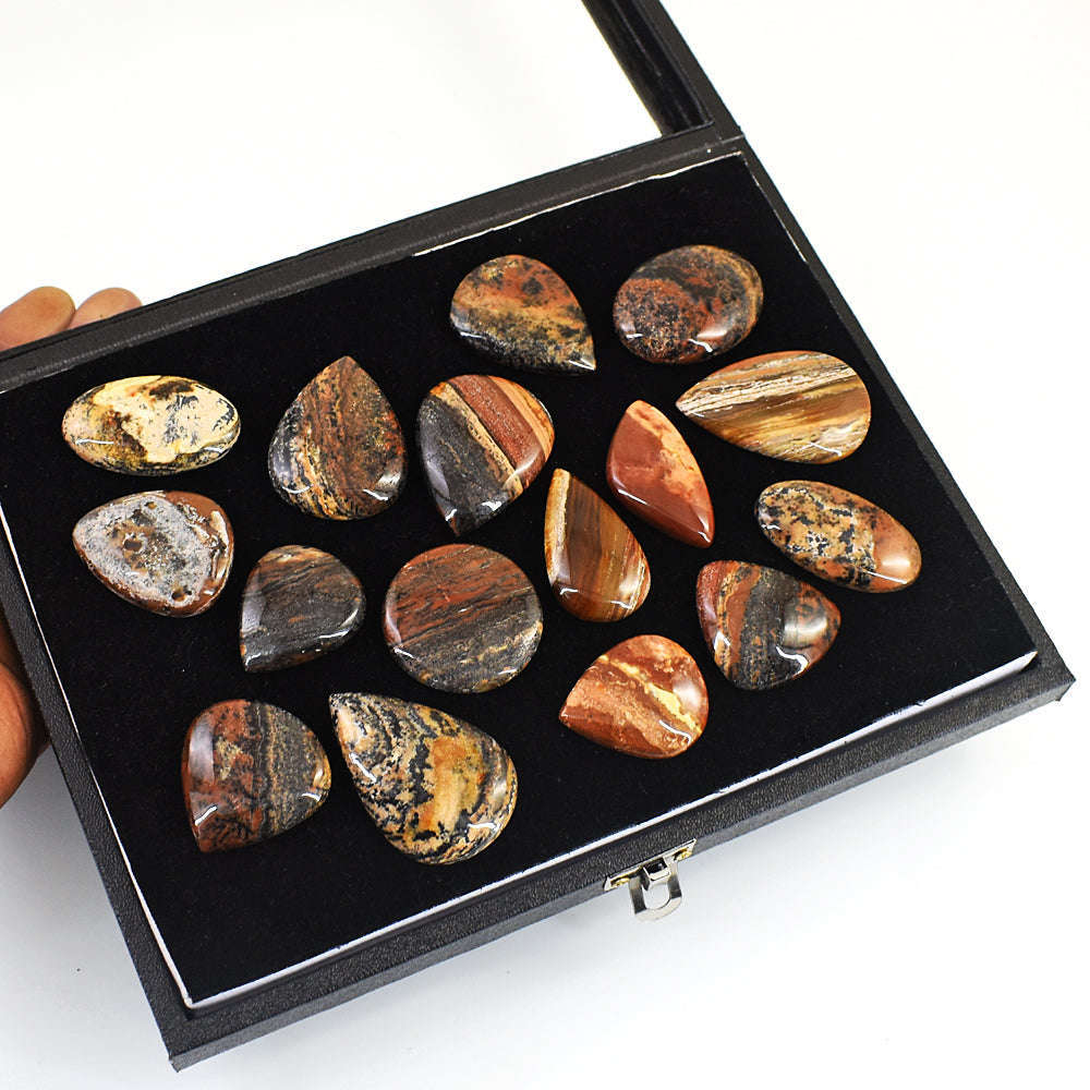 gemsmore:Exclusive Honey Dendrite Untreated Gemstone Cabochon Lot