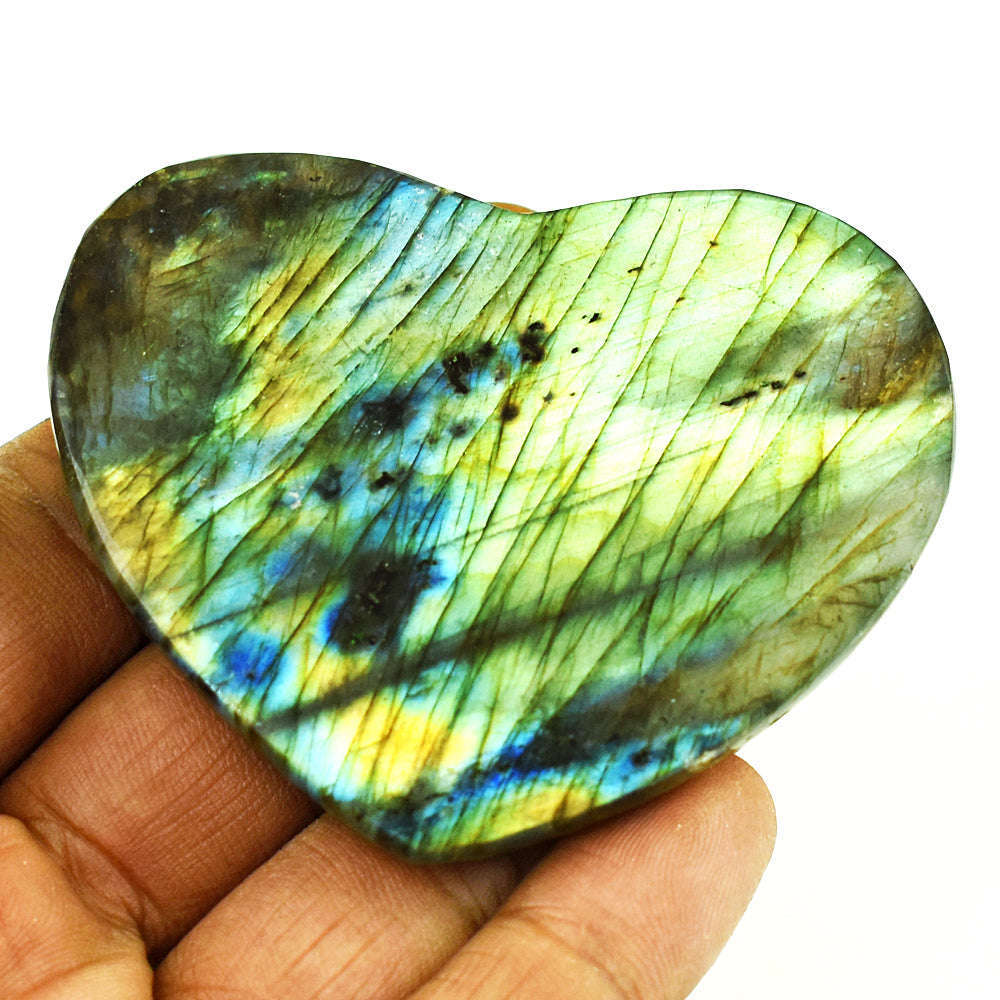 gemsmore:Exclusive Labradorite Hand Carved Genuine Crystal Gemstone Carving Heart Face