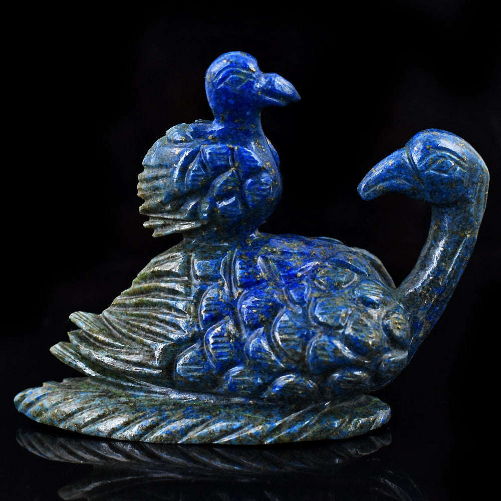 gemsmore:Exclusive Lapis Lazuli Hand Carved Genuine Crystal Gemstone Carving Bird